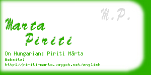 marta piriti business card