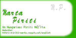 marta piriti business card